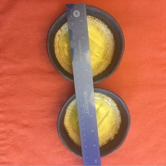 Handmade pottery bowl set condiment /dessert bowls cream green gray brown - Picture 3 of 9